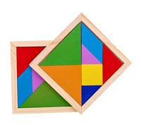Puzzle Tangram - Puzzle Tangram en bois, jeu de géométrie d'association pour l'éducation | Logiques préscolaires colorées pour la reconnaissance de la forme | Jouet éducatif pour Ca