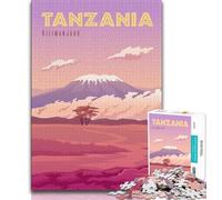 Puzzle Tanzanie 1000 pièces pour Adolescents et Adultes, Jouets éducatifs, Jeux Anti-Stress, Superbes Cadeaux et Jouets 50x75cm