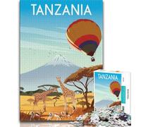Puzzle Tanzanie 1000 pièces pour Adultes et Adolescents, Jeu éducatif, défi, décoration d'intérieur Unique et Cadeaux 50x75cm