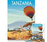 Puzzle Tanzanie pour Adultes, 1000 pièces, Esprit analytique, détente, Assemblage serré, Cadeau de Vacances (38x52cm)