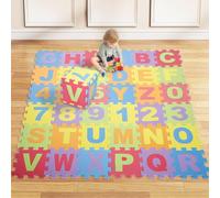 Puzzle Tapis Mousse, 36 Pièces,Tapis de Jeu pour Enfants, en EVA Antidérapant, Non Toxique, avec Lettres et Chiffres, Certifié CE, Multicolore (36 pièces (Couleur))