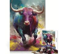 Puzzle Taureau dans Le désert pour Adolescents 1000 pièces,défi Intelligent,Passe-Temps Relaxant,Cadeau de Noël idéal (38x52cm)