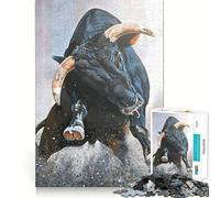 Puzzle Taureau en colère pour Adolescents,1000 pièces,Jeu Stimulant l'esprit,Assemblage sécurisé et Solide,activité de Partage en Famille (38x52cm)