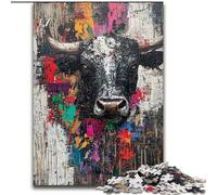 Puzzle Taureau Noir et Or pour Adultes et Adolescents, Jeu de Puzzle, Collection d'Artistes, Beaux-Arts pour Les 14 Ans et Plus (50x75cm)