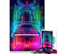 Puzzle Techno Neon Piano Player pour Adultes, 1000 pièces, Jouet Pure Logic, Moment de Paix, découpe Nette, 50x75cm