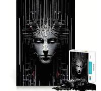 Puzzle Techno Visage pour Adolescents 1000 pièces, Jouet de logique Pure, Silencieux, Calme, aux Lignes épurées, décoration Murale 50x75cm