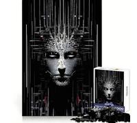 Puzzle Techno Visage pour Adolescents 1000 pièces, Jouet de logique Pure, Silencieux, Calme, aux Lignes épurées, décoration Murale 50x75cm