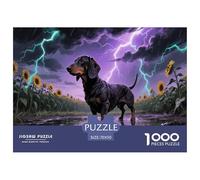 Puzzle Teckel 1000 Pièces en Carton pour Adultes Enfants Jeu Éducatif Jeu De Défi Casse-tête Cadeau Original Home Decor 70x50cm/1000pcs