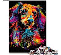 Puzzle Teckel 1000 pièces pour Adultes, en Bois, idée Cadeau pour Les fêtes, Illustration Humoristique et détaillée, 50x75cm, pour Anniversaire, Noël, Halloween