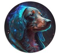 Puzzle Teckel 1000 pièces, Puzzle Rond 1000 pièces pour Adultes, idéal pour la décoration intérieure, Les Anniversaires, Les fêtes et Les Cadeaux (67,5x67,5cm)
