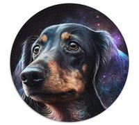 Puzzle Teckel 1000 pièces, Puzzle Rond 1000 pièces pour Adultes, Jouet éducatif pour Adolescents, décoration de Bureau à Domicile 67,5 x 67,5 cm
