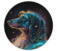 Puzzle Teckel 1000 pièces, Puzzle Rond de 1000 pièces pour décoration intérieure, entraînement cérébral et Cadeaux de Vacances 67,5 x 67,5 cm