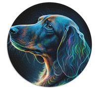 Puzzle Teckel Aquarelle 1000 pièces pour Adultes, Puzzle Rond de 1000 pièces, décoration d'intérieur à Faire soi-même, Casse-tête pour Adultes (Taille 67,5 x 67,5 cm)