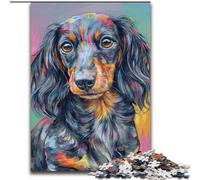 Puzzle Teckel Aquarelle pour Adolescents 1000 Pièces, Jeu de Puzzle Amusant et Amusant, Chaque Pièce Est Unique - Jeu Familial Amusant et Amusant (50x75cm)