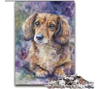 Puzzle Teckel Aquarelle pour Adultes 2000 pièces, Motif à Assembler, à Offrir en Cadeau à Toute la Famille, adapté aux Enfants de 14 Ans et Plus (70x100cm)