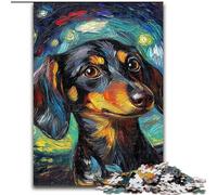Puzzle Teckel Ciel Nocturne 1000 pièces pour Adultes et Adolescents, à partir de 14 Ans Idées Cadeaux pour améliorer la mémoire (50x75cm)