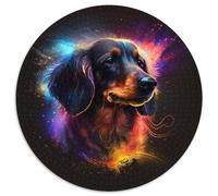 Puzzle Teckel Fantaisie 1000 pièces, Puzzle Rond en Papier, œuvre d'art, décoration, Jouet Intelligent pour Jeux d'intérieur en Famille, 1000 pièces (67,5x67,5cm)