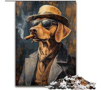 Puzzle Teckel fumant Une Cigarette, 1000 pièces, pour Adultes, Cadeau, Jeu Stimulant et éducatif en Famille pour Anniversaire et Noël (50x75cm)