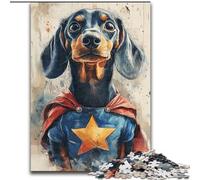 Puzzle Teckel héros 1000 pièces pour Adultes et Adolescents, Jouets éducatifs, Jeux Anti-Stress, Cadeaux d'anniversaire Uniques (50x75cm)