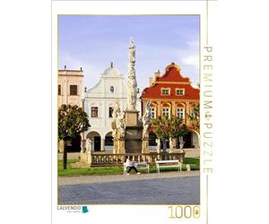 Puzzle · Telč, Teltsch, en République tchèque, Colonne mariale ou Colonne | de la peste sur la place du marché · Un bel endroit pour se… · 1000 pièces · Format assemblé 64 × 48 cm · CALVENDO Puzzle