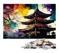Puzzle Temple de Style Japonais 1000 pièces pour Adultes, Puzzle pour Adultes, décoration d'intérieur à Faire soi-même, Jeu de réflexion 26x38cm / 10,23x14,96 Pouces