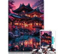 Puzzle Temple de Style Japonais pour Adolescents 1000 pièces, Jeu Familial Anti-Stress, défi Difficile, Cadeaux du Père Noël Secret 50x75cm