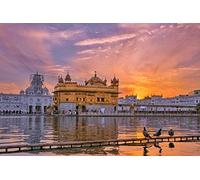 Puzzle Temple d'or près de l'eau Le Soir Puzzle Classique pour Adulte Grand Format - 200 pièces 35x25CM