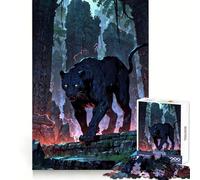 Puzzle Temple Panther Guardian 1000 pièces pour Adolescents, Jeu de réflexion, activité à la Maison, découpe Premium, Cadeau de Noël 50x75cm
