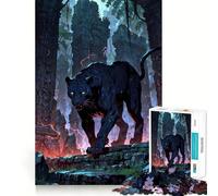 Puzzle Temple Panther Guardian 1000 pièces pour Adolescents, Jeu de réflexion, activité à la Maison, découpe Premium, Cadeau de Noël 50x75cm