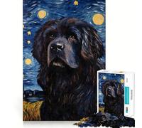 Puzzle Terre-Neuve étoilé 1000 pièces pour Adultes Améliore la mémoire Moment de détente Bords Fins Cadeau de Noël idéal (38x26cm)
