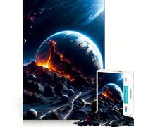 Puzzle Terrestre Collision 1000 pièces pour Adolescents, Jeu de logique Solide, activité à la Maison, Bords Transparents, Cadeau précieux 38x52cm