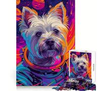 Puzzle Terrier Astronaute Espace pour Adultes 1000 Pièces Jeu Intelligent Renforcement des Liens Familiaux Découpe Précise Cadeau Saisonnier 38x52cm