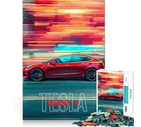 Puzzle Tesla Model Speed 1000 pièces pour Adultes Jeu de logique et d'adresse Découpe précise 38x52cm