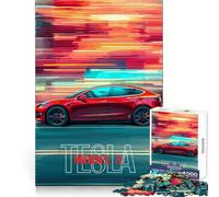 Puzzle Tesla Model Speed 1000 pièces pour Adultes Jeu de logique et d'adresse Découpe précise 38x52cm