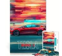 Puzzle Tesla Model Speed pour Adultes, 1000 pièces, Jouet de logique Pure, Moment de détente, découpe Nette, 50x75cm