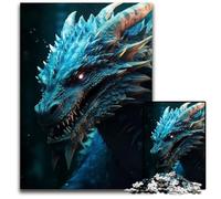 Puzzle Tête de Dragon Bleu 1000 Pièces pour Adultes Puzzles Difficiles pour Adultes pour Adolescents Familles Décoration DIY Parfaite Défi de Réflexion 1000 PCS (38x26cm)