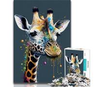Puzzle tête de Girafe coloré 1000 pièces pour Adultes et Adolescents, Jeux éducatifs, décoration d'intérieur, pour Toute la Famille, 75x50cm