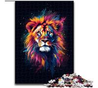 Puzzle Tête de Lion Art pour Adultes 1000 Pièces, Jeu de Puzzle Exaltant, Idéal comme Cadeau pour Toute la Famille (50x75cm)