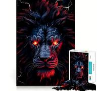 Puzzle Tête de Lion Rouge 1000 Pièces pour Adolescents Jeu de Logique Découpe Précise Collection d'art (38x52cm)