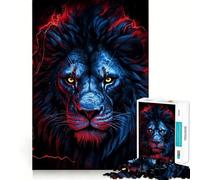 Puzzle Tête de Lion Rouge 1000 Pièces pour Adolescents Jeu de Logique et de Détente Découpe Précise Cadeau Artistique (38x26cm)