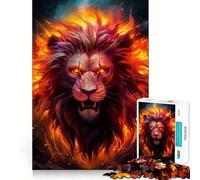 Puzzle tête de Lion Rouge 1000 pièces pour Adolescents, Jeu de logique Fine, Loisir Facile, Bords Nets, Cadeau de Festival (38x26cm)