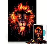 Puzzle Tête de Lion Rouge 1000 Pièces pour Adolescents Jeu de Logique Fine Loisirs Faciles Bords Soignés Cadeau de Festival (50x75cm)