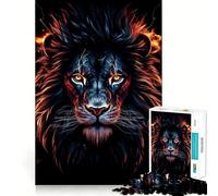 Puzzle Tête de Lion Rouge 1000 Pièces pour Adultes Jeu de Réflexologie Image Douce et Détendue Cadeau Joli (38x26cm)