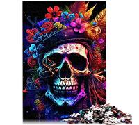 Puzzle Tête de Mort Fantaisie pour Adultes - 1000 Pièces en Bois - Décoration Murale - 50x75cm