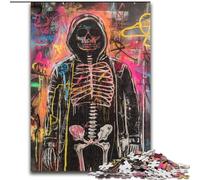 Puzzle tête de Mort Style Basquiat 1000 pièces pour Adultes et Adolescents, Jeu Stimulant, idéal comme Cadeau pour Toute la Famille (26x38cm)