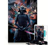 Puzzle Tête de Samouraï en Colère 1000 Pièces Jeu de Construction Ajustement Parfait Activité Récompensatrice pour Les Jours de Pluie (38x26cm)