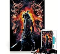 Puzzle Tête de Samouraï en Colère 1000 Pièces Jeu de Construction Ajustement Parfait Activité Récompensatrice pour Les Jours de Pluie (38x52cm)