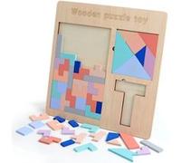 Puzzle Tetris en bois Tangram puzzle cerveau construction Teasers Toy Blocks jeu Pealer782 G
