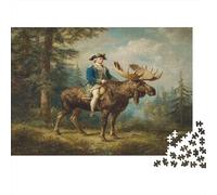Puzzle The King Riding A Moose pour Adultes,1000pcs (75x50cm),Jeu Éducatif,décoration De La Maison,