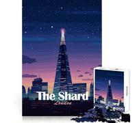 Puzzle The Shard London Pixel Art de 1000 pièces pour Adolescents Exercice Intelligent, Loisirs calmes, Bords précis, Cadeau de Noël idéal (38x52cm)